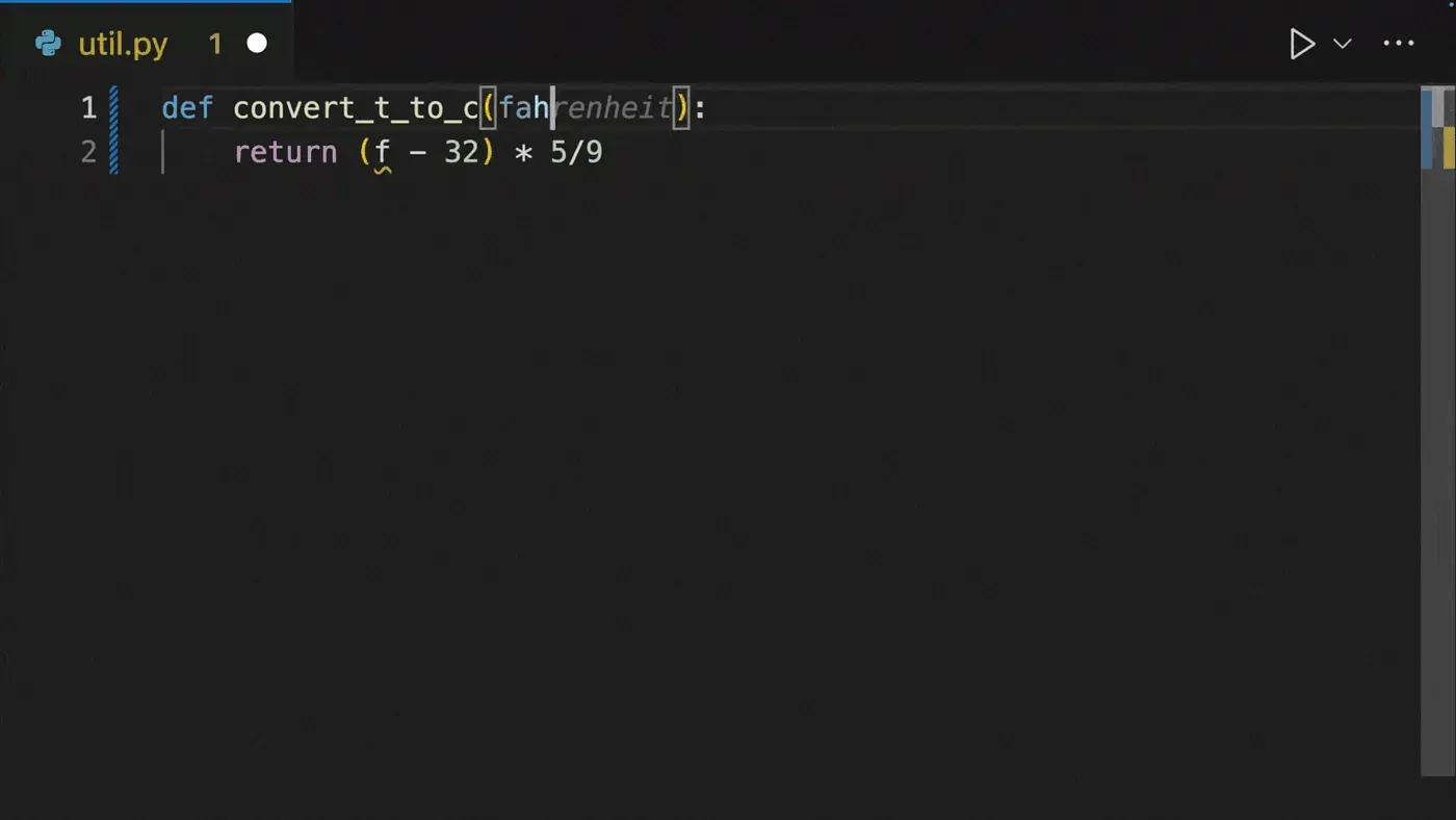 GitHub Copilot predicts the likely next edit, showing it in transparent green.
